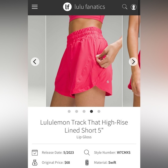 NWT Lululemon Track That High-Rise Lined Short 5" - Picture 6 of 12